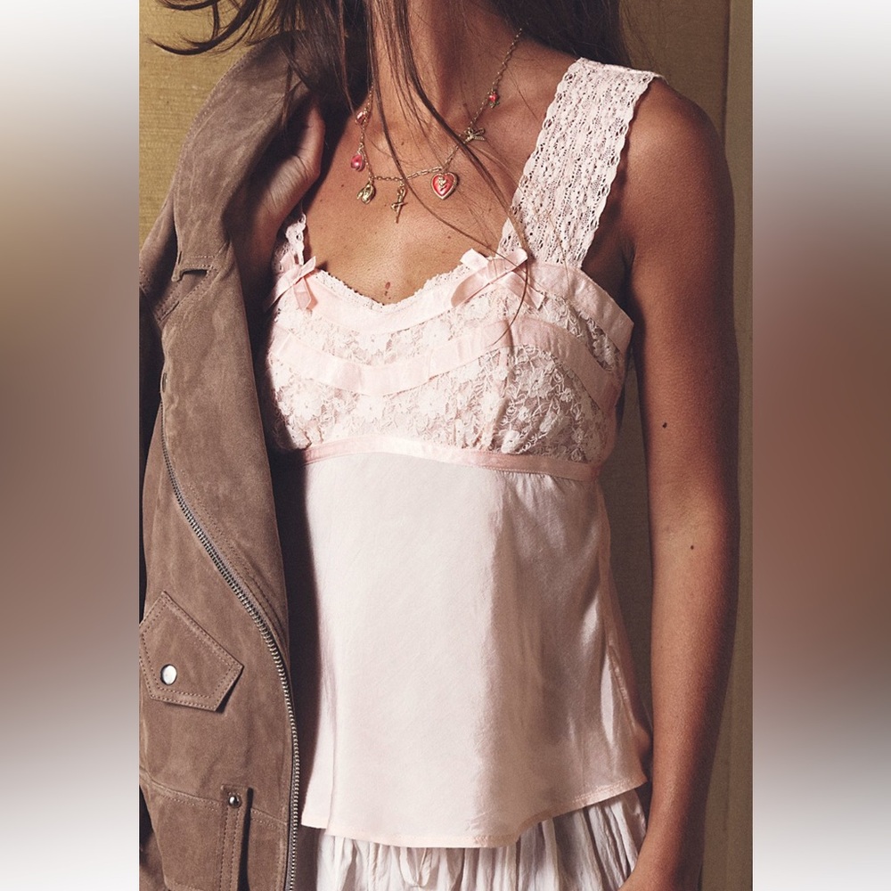 Free People sandy sweetheart Top pink L coquette, fairy core, sexy whimsical